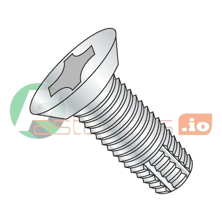 Newport Fasteners Thread Cutting Screw, #10-24 x 5/8 in, Zinc Plated Steel Flat Head Phillips Drive, 8000 PK 665172